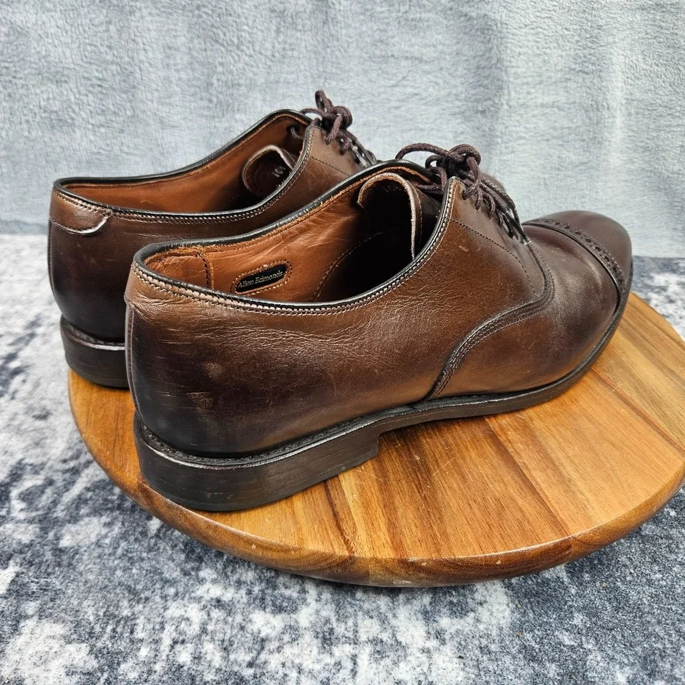 Allen Edmonds Fifth Avenue Shoes Mens Size 10.5 D Brown Cap Toe Dress Oxford